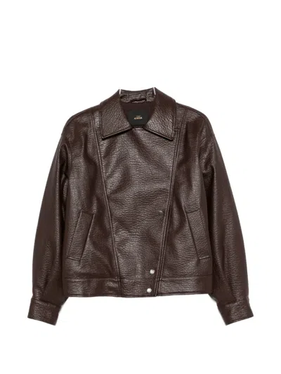 Twinset Leather Jacket In White