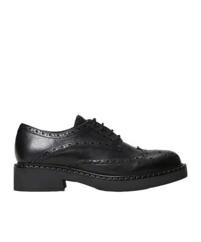 Twinset Leather Lace-up Shoes In Black