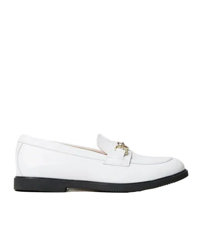 Twinset Leather Loafers In White