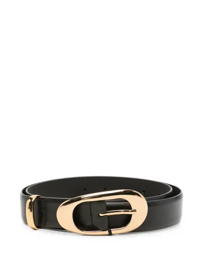 Twinset Leather Oval-buckle Belt In Black