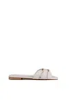 TWINSET LEATHER SANDALS WITH LOGO