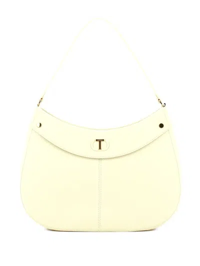 Twinset Leather Shoulder Bag In Yellow