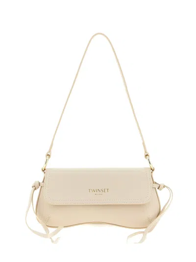 Twinset Twin Set Leather Shoulder Bag In Neutral