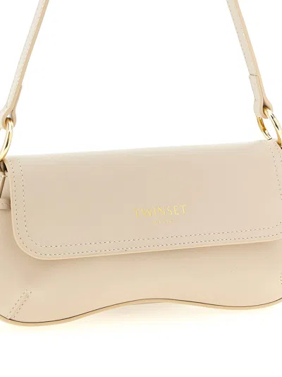 Twinset Leather Shoulder Women's Bag In Neutral