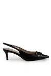 Twinset 60mm Oval T Slingback Pumps In Nero