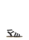 Twinset Stud-embellished Leather Sandals In Black