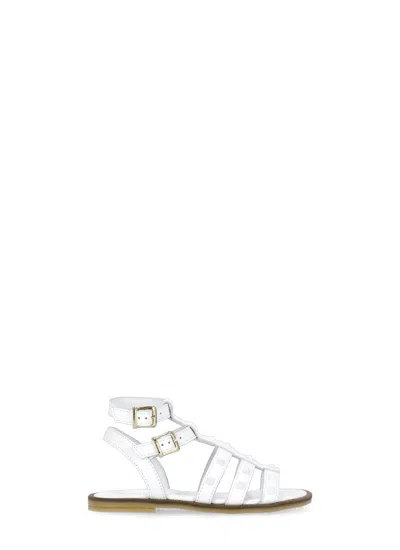 Twinset Kids' Leather Slipper In White