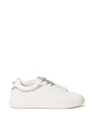Twinset Leather Sneakers In White