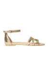 Twinset Leather Strap Sandals In Multi