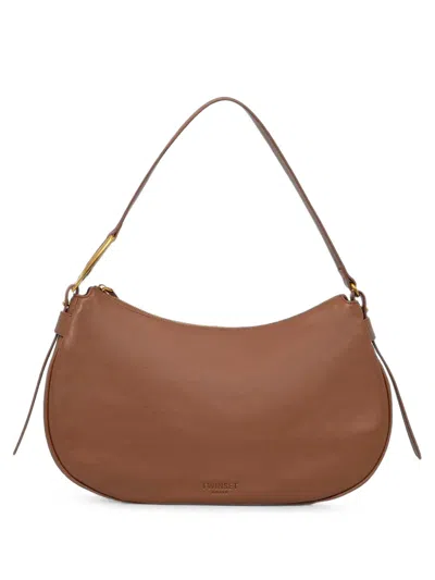 Twinset Leather Tote Bag In Brown