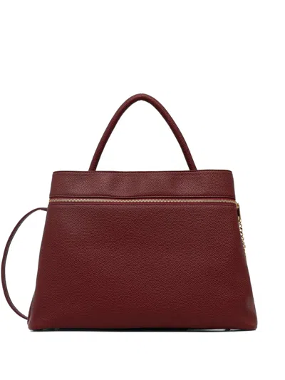 Twinset Leather Tote Bag In Brown