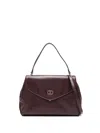 Twinset Leather Tote Bag In Brown