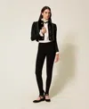 Twinset Legging En Maille Avec Bandes Latérales In Black