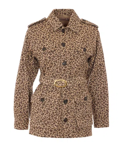 Twinset Leopard-pattern Jacket In Brown