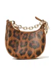 Twinset Leopard-print Chain Wallet In Brown