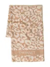 Twinset Leopard-print Fringed Scarf In Brown