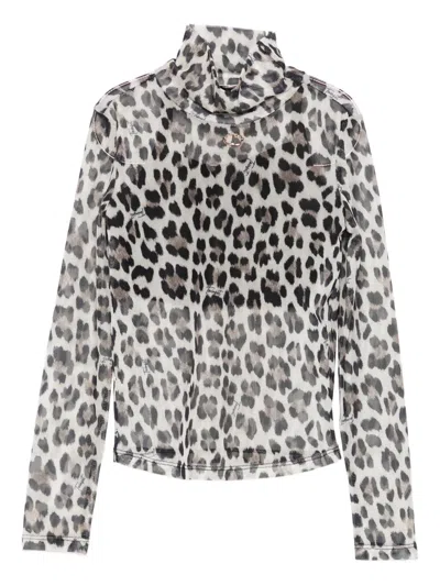 Twinset Leopard-print High-neck Top In Animal Print