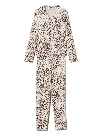 Twinset Leopard-print Pajamas In Brown