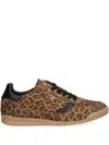 Twinset Leopard-print Panelled Sneakers In Brown