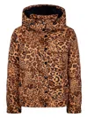 Twinset Padded With Hood Anilalier Print In Brown
