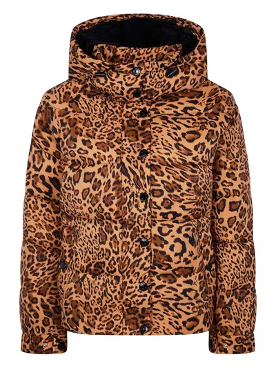Twinset Leopard-print Quilted Jacket In Brown