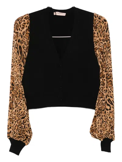 TWINSET LEOPARD-PRINT SLEEVE CARDIGAN