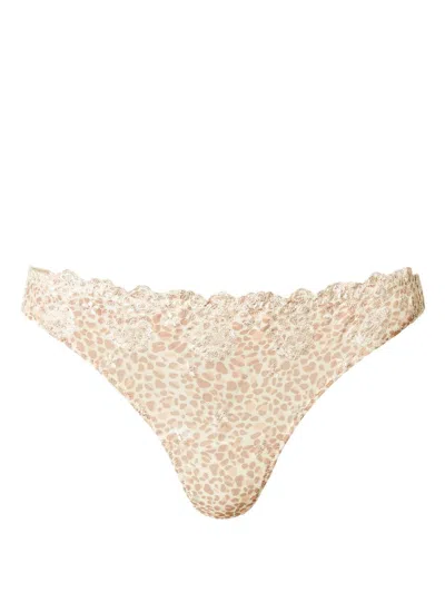 Twinset Leopard-print Tulle Thong In Neutrals