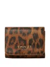 Twinset Leopard-print Wallet In Brown