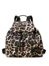 Twinset Leopard-print Buckled Backpack In Brown