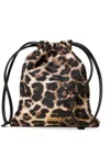 Twinset Leopard-print Drawstring Case In Purple