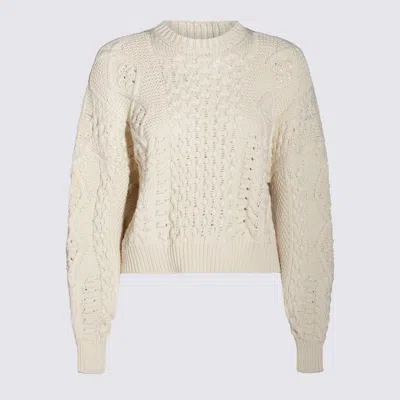 Twinset Light Beige Cotton Blend Jumper In White