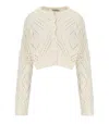 Twinset Light Natural Cropped Cardigan In Neutral
