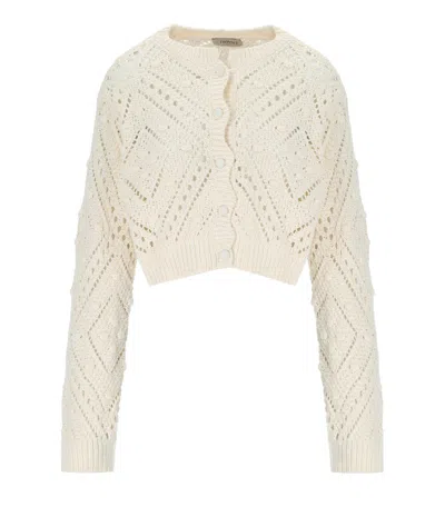 TWINSET LIGHT NATURAL CROPPED CARDIGAN