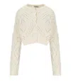 Twinset Twin-set Light Natural Cropped Cardigan In Multi