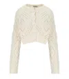 Twinset Light Natural Cropped Cardigan In White