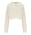 Twinset Light Natural Cropped Cardigan In White