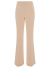 Twinset Pantaloni Svasati Con Placca Logo In Neutrals