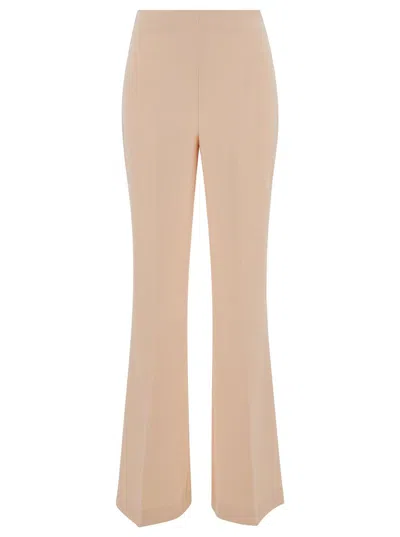 Twinset Light Pink Flared Pants With Oval T Patch In Tech Fabric Woman