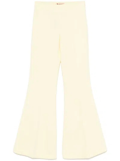 Twinset Light Yellow Natural Flared Trouser