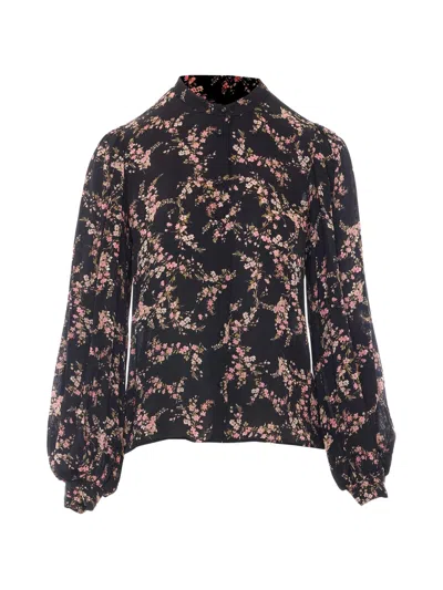 Twinset Lightweight Floral Printed Puffed-sleeve Blouse In Multi