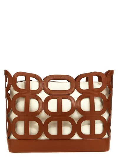 Twinset Lila Shopping Bag In Brown