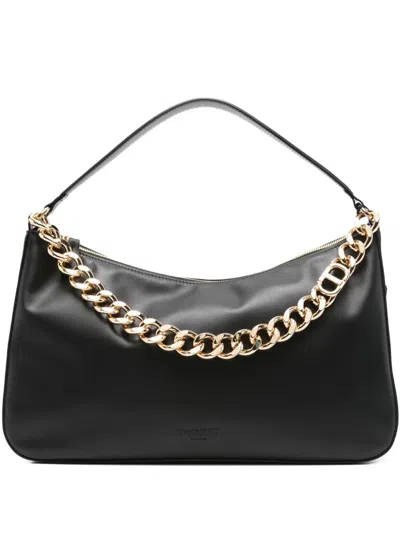 Twinset Liliane Chain-embellished Shoulder Bag In Black