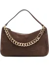 Twinset Chain Strap Shoulder Bag With Structured Shape In Brown