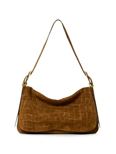 Twinset Liliane Croc-effect Leather Tote Bag In Brown