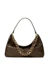 Twinset Liliane Crocodile-effect Chain Shoulder Bag In Black