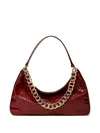 Twinset Liliane Crocodile-effect Chain Shoulder Bag In Red