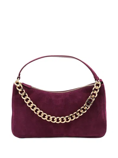 TWINSET LILIANE HOBO BAG IN BURGUNDY SUEDE TWINSET
