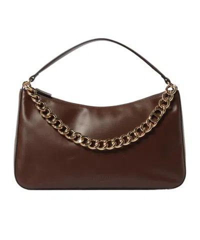 Twinset Liliane Medium Leather Bag In Brown