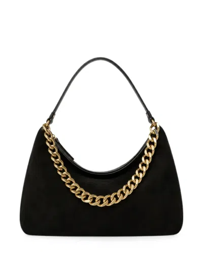 Twinset Liliane Medium Suede Bag In Black