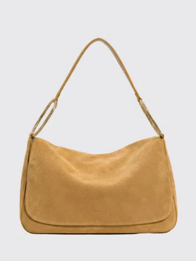 Twinset Liliane Suede Bag In Yellow
